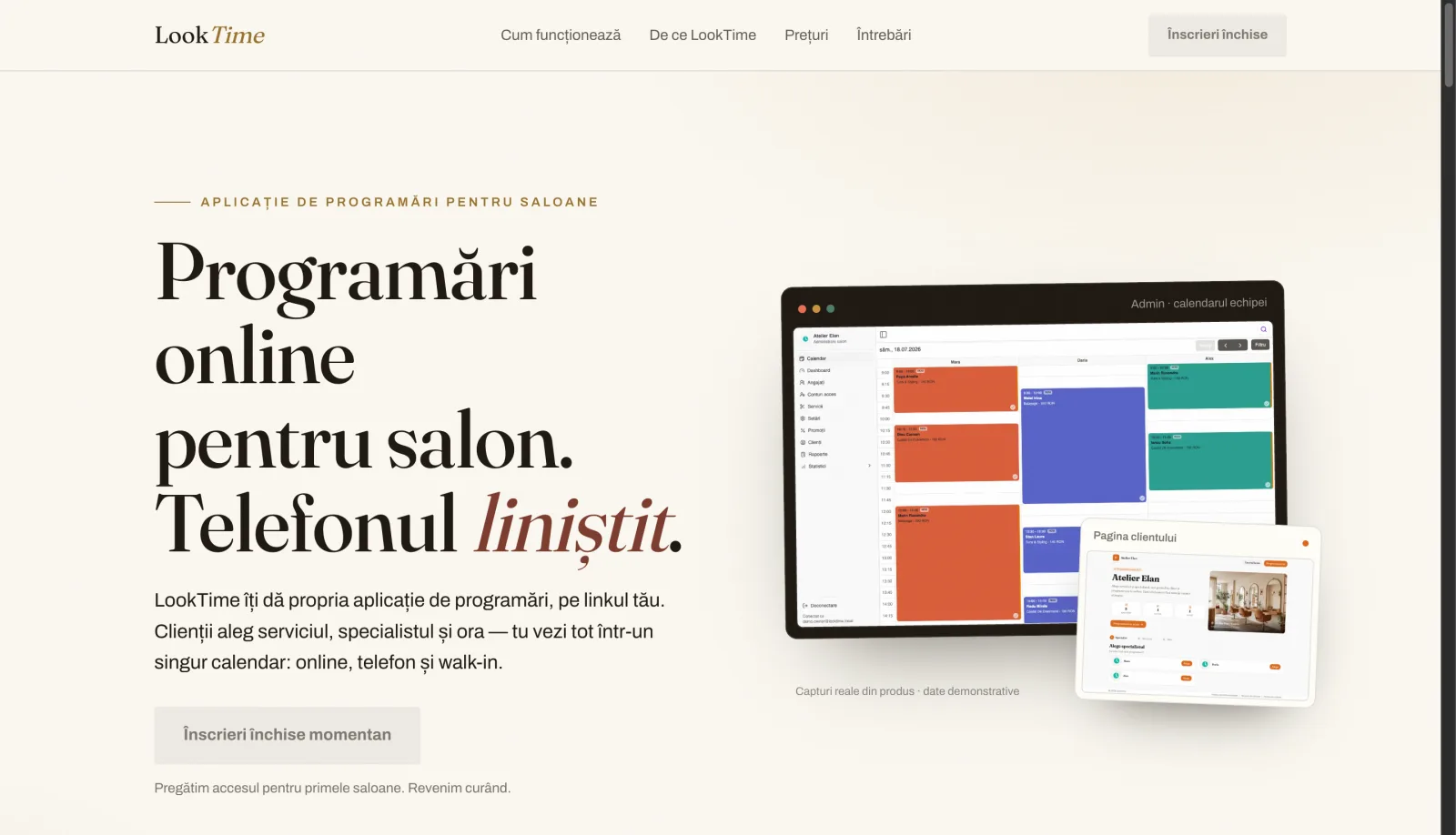 LookTime — platformă de programări pentru saloane