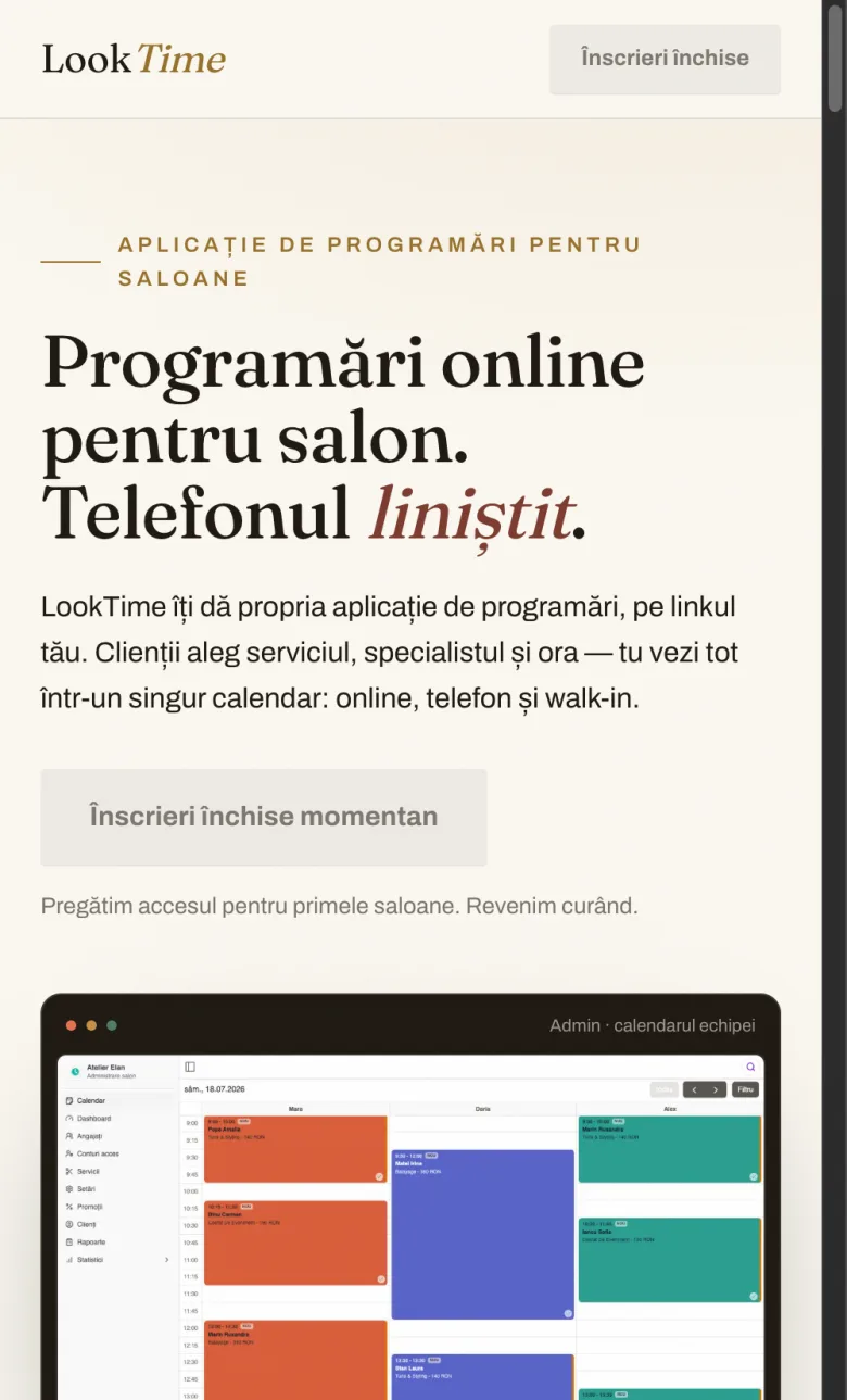 LookTime pe mobil